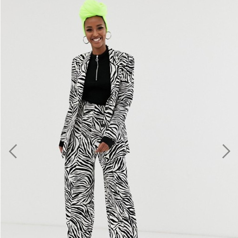 ASOS DESIGN zebra suit blazer